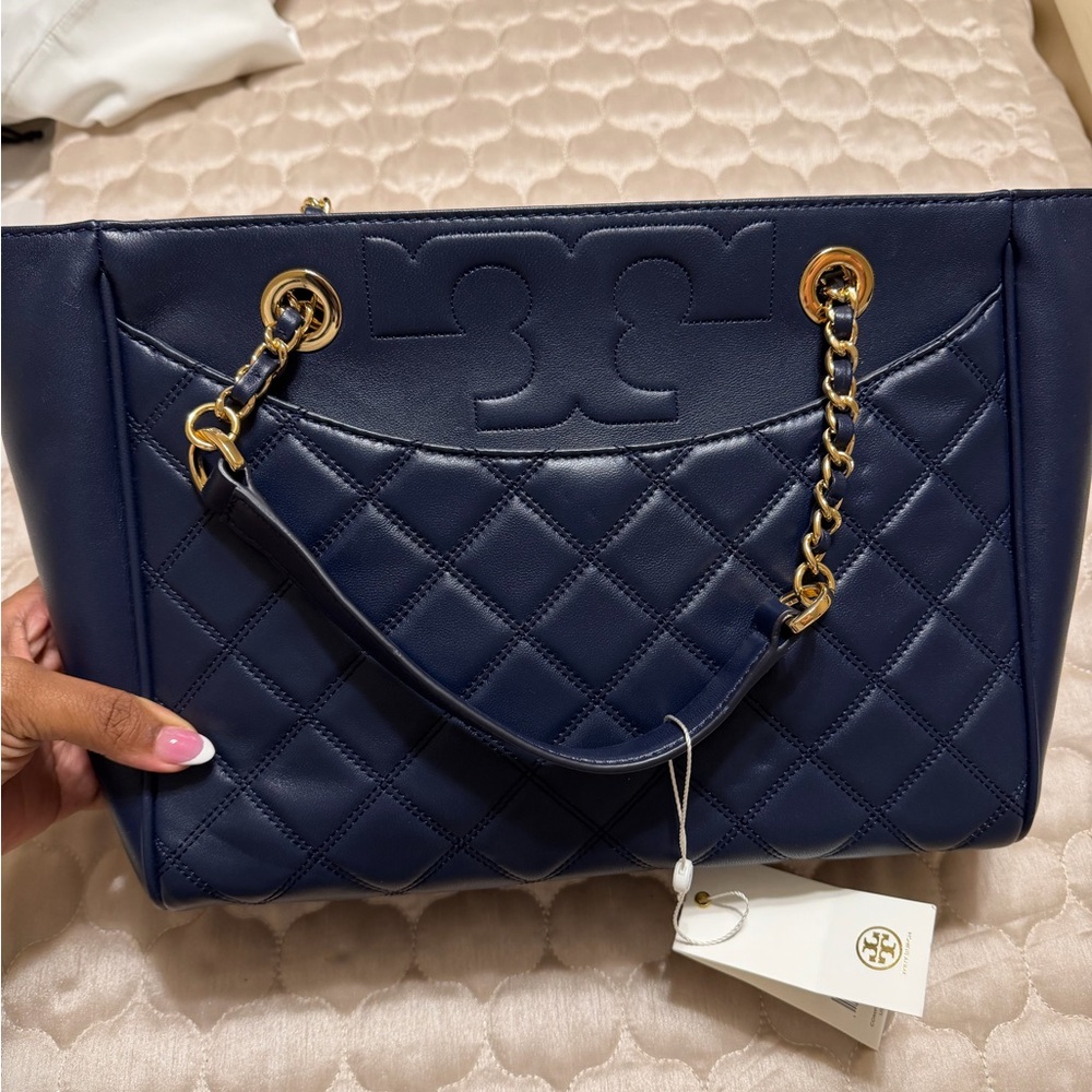Tory Burch Navy Quilted Shoulder Bag